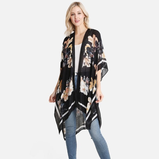 Lightweight Floral Print Kimono