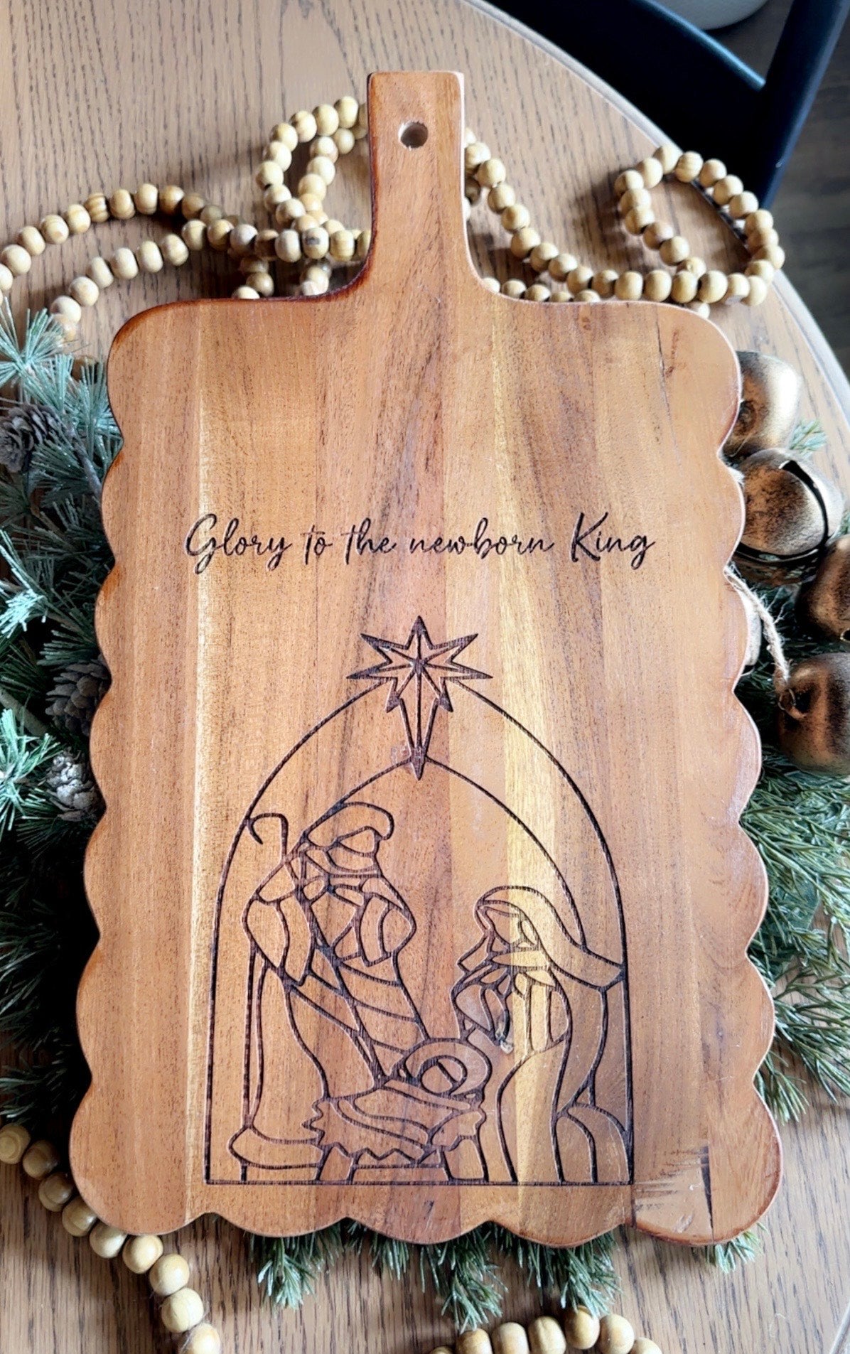 This Little Light Of Mine Designs-Scalloped cutting board - 45.00