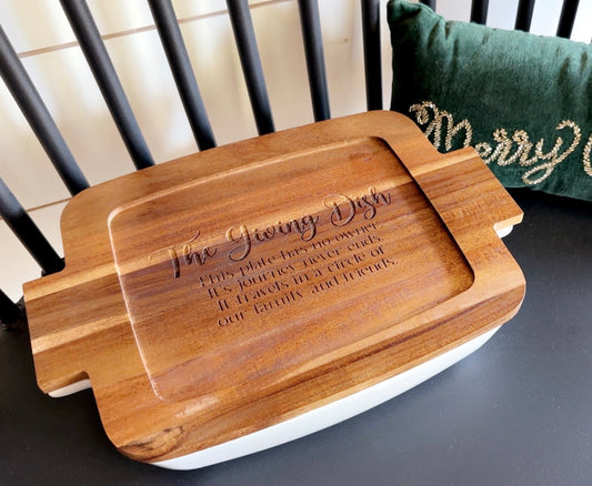 This Little Light Of Mine Designs-The Giving Dish - casserole dish with wooden lid - 45.00