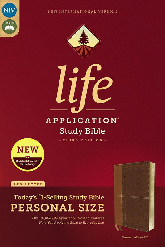 NIV Life Application Study Bible, Third Edition, Personal Size, Leathersoft, Brown