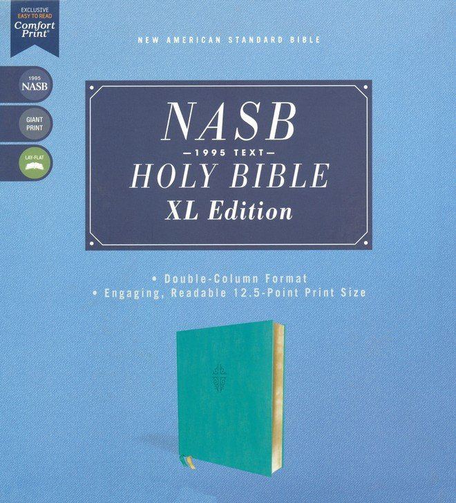 NASB 1995 XL Bible, Comfort Print--soft leather-look, teal