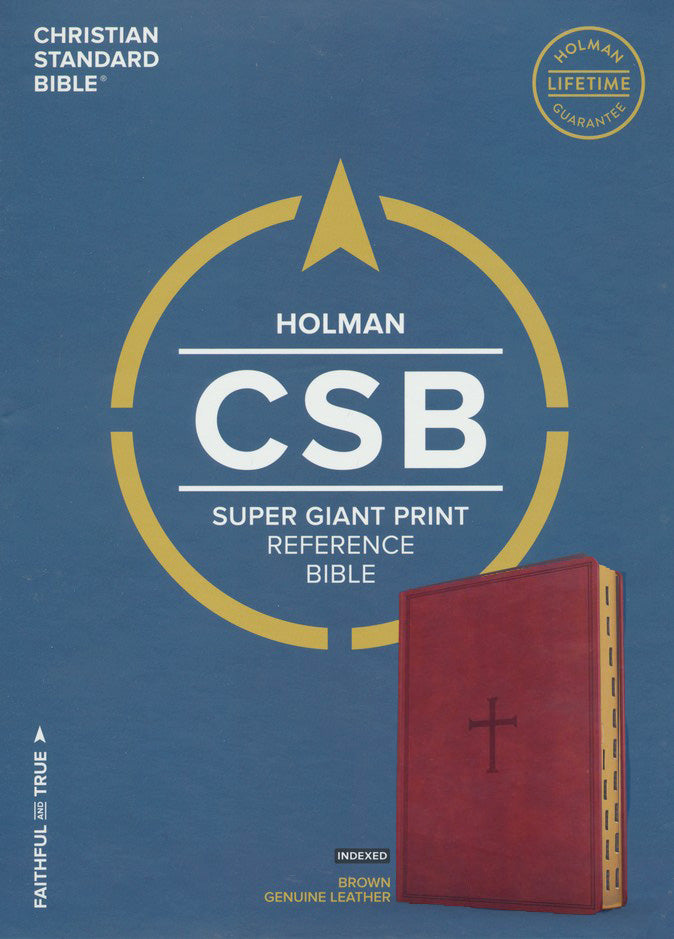 CSB Super Giant Print Reference Bible, Brown LeatherTouch, Thumb-Indexed