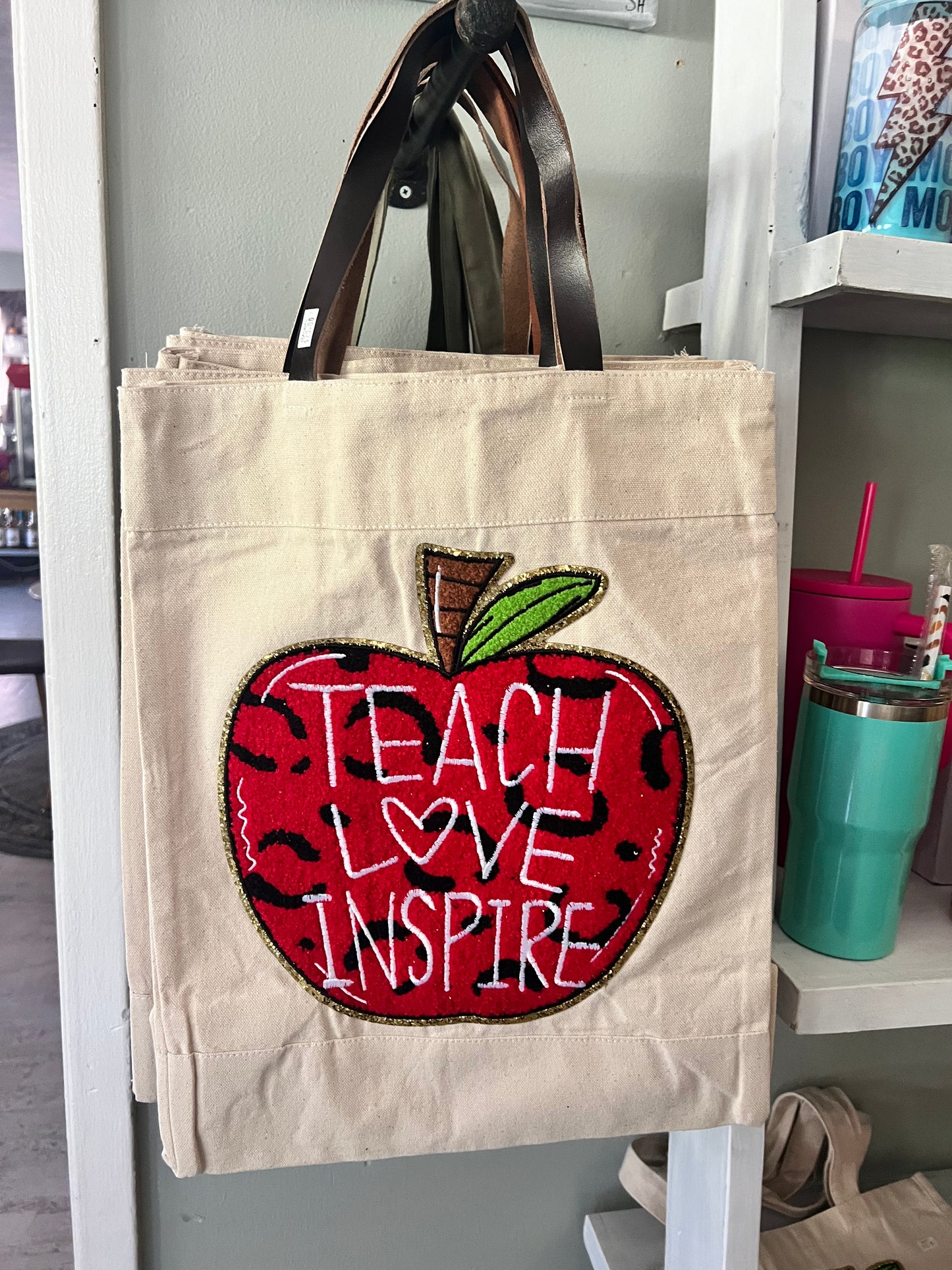 Teacher canvas tote bag Artwork by amber