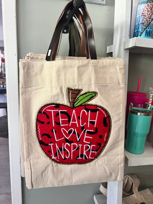 Teacher canvas tote bag Artwork by amber