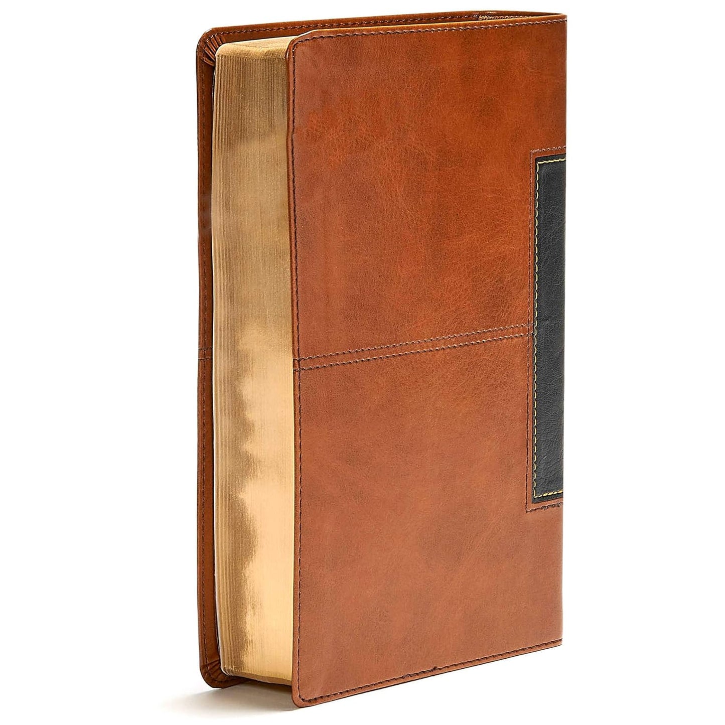 CSB Single-Column Personal Size Bible, Tan/Black LeatherTouch