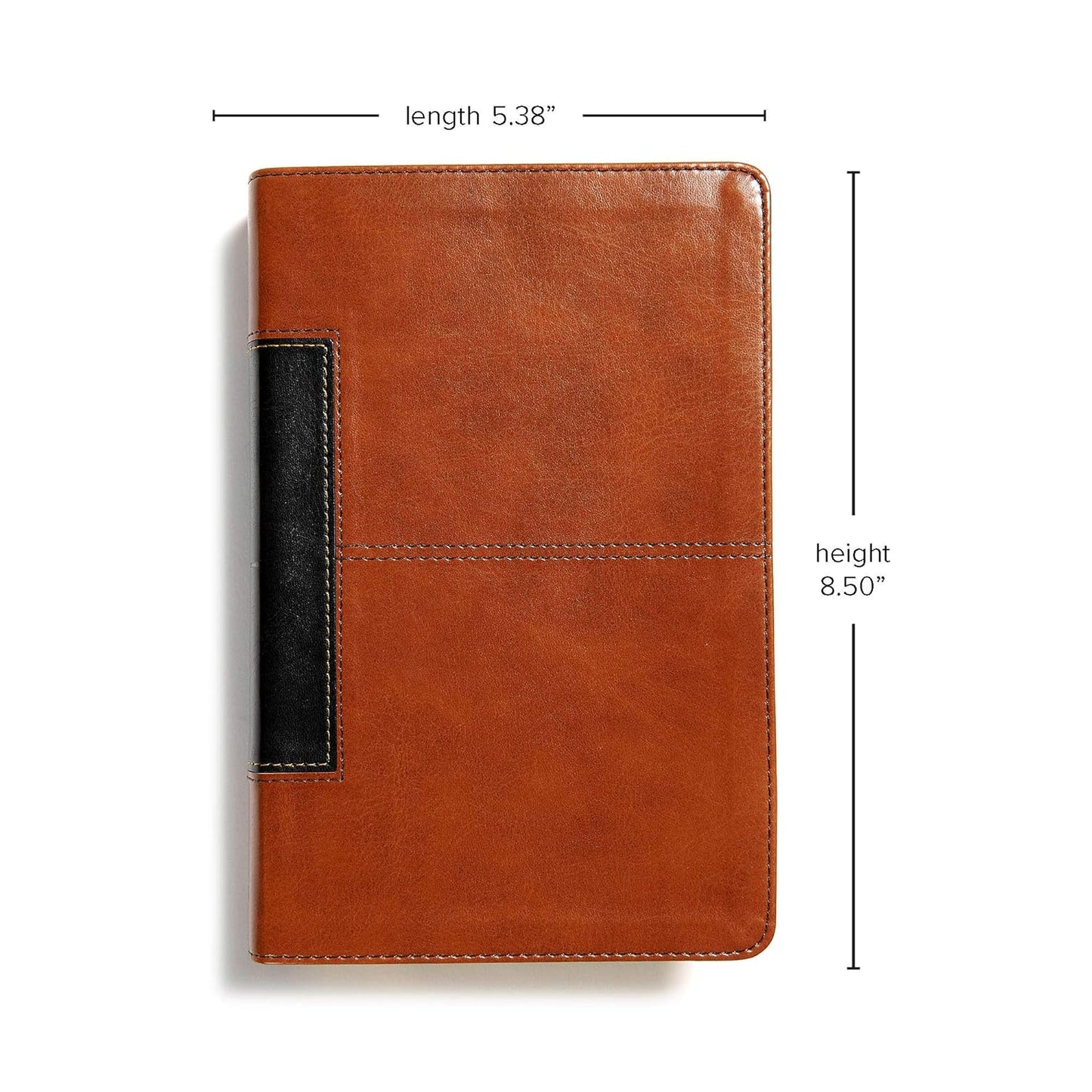 CSB Single-Column Personal Size Bible, Tan/Black LeatherTouch