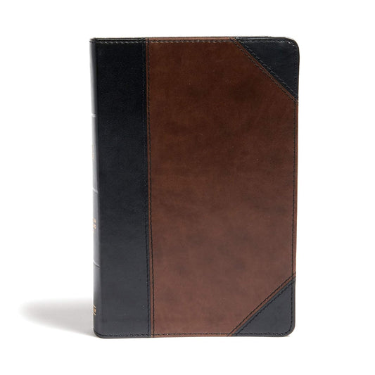 CSB Large Print Personal Size Reference Bible, Black/Brown LeatherTouch