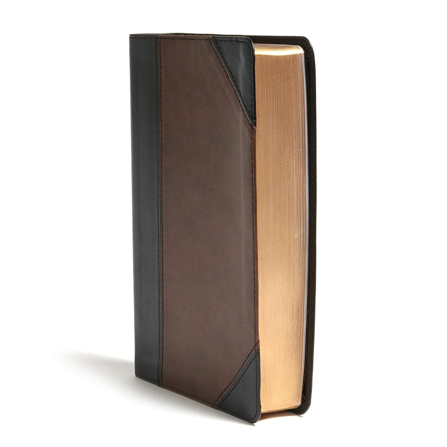 CSB Large Print Personal Size Reference Bible, Black/Brown LeatherTouch