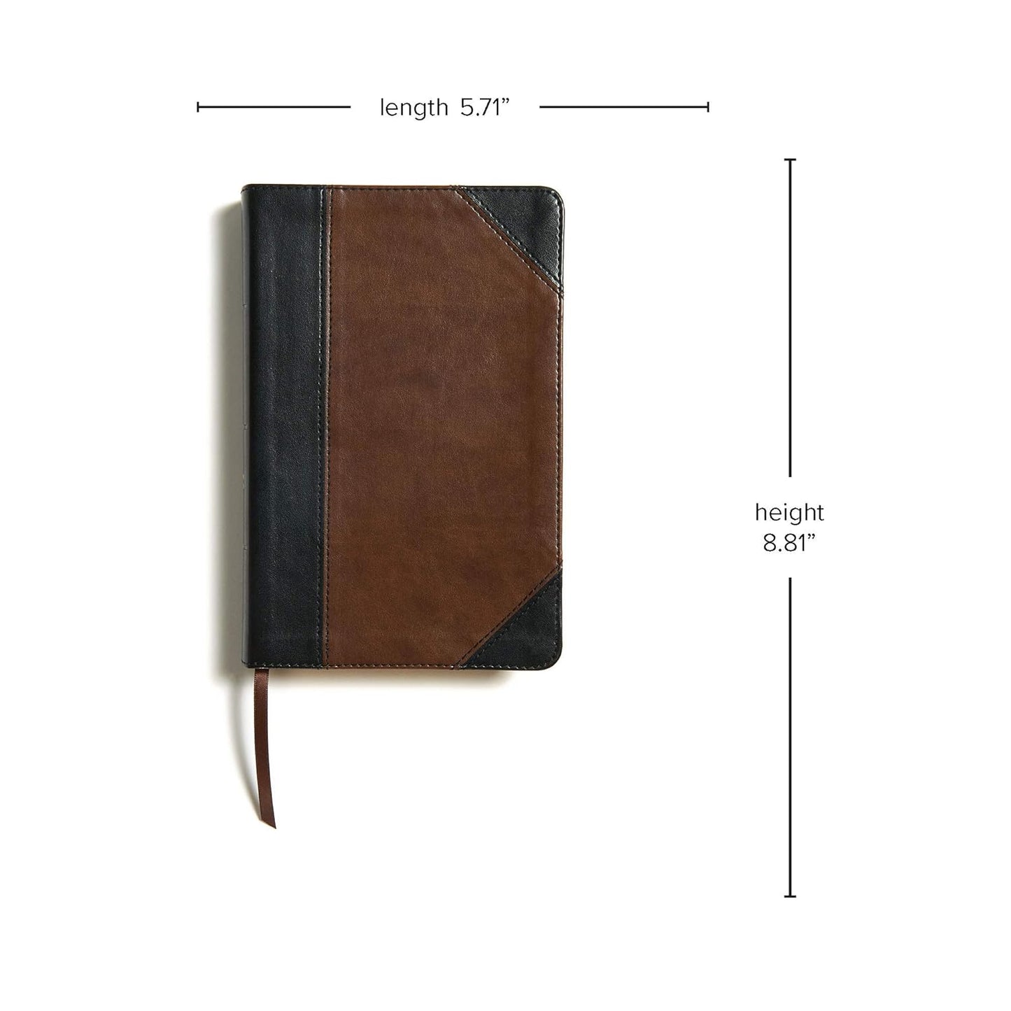 CSB Large Print Personal Size Reference Bible, Black/Brown LeatherTouch