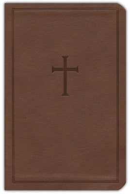 CSB Personal-Size Bible--soft leather-look, brown