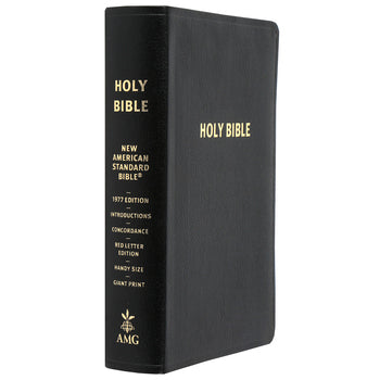 NASB Giant Print Handy-Size Reference Bible, Bonded Leather, Black