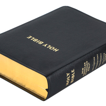 NASB Giant Print Handy-Size Reference Bible, Bonded Leather, Black