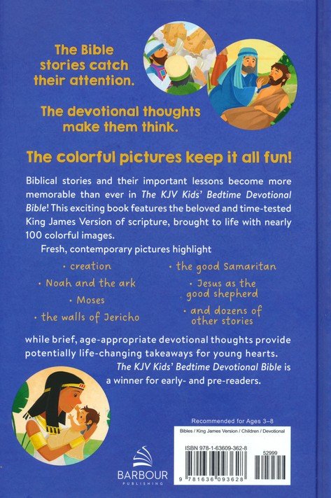 The KJV Kids' Bedtime Devotional Bible: Featuring Art from the Popular 365 Best Loved Bible Stories for Kids, Paper over boards