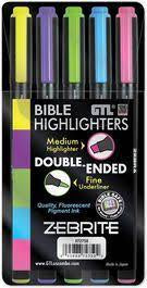 Zebrite Highlighters Set of 5