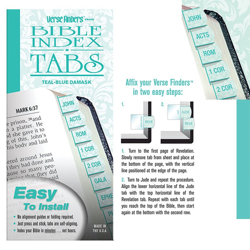 Verse Finder Bible Tabs, Horizontal, Teal