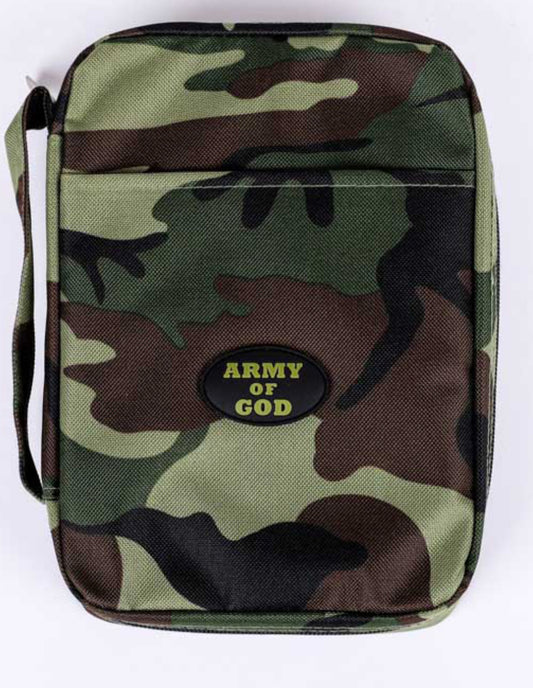 BIBLE COVER CANVAS ARMY OF GOD GREEN CAMO