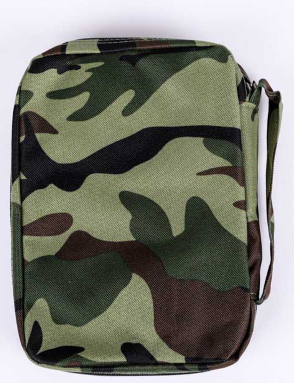 BIBLE COVER CANVAS ARMY OF GOD GREEN CAMO