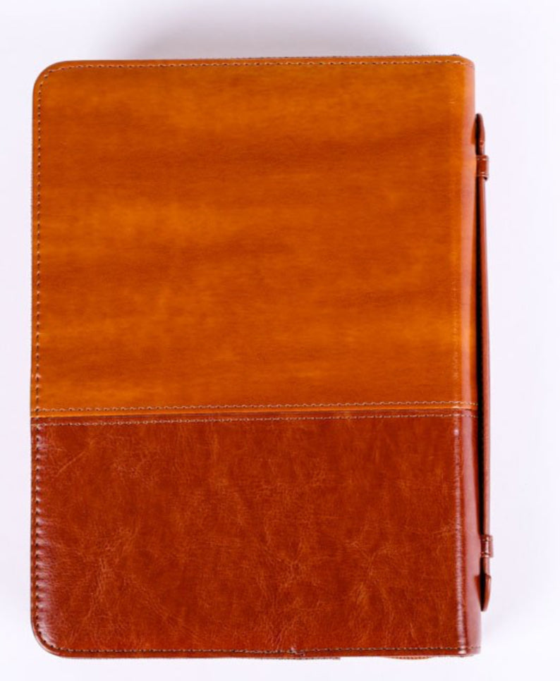 IMITATION LEATHER STAND FIRM 2-TONE BROWN