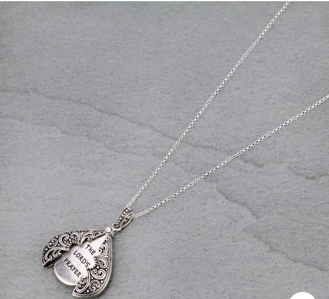 Message Locket “Lord’s Prayer” 33″ Necklace