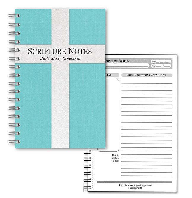 Scripture Notes Bible Study Notebook, Tiffany Blue