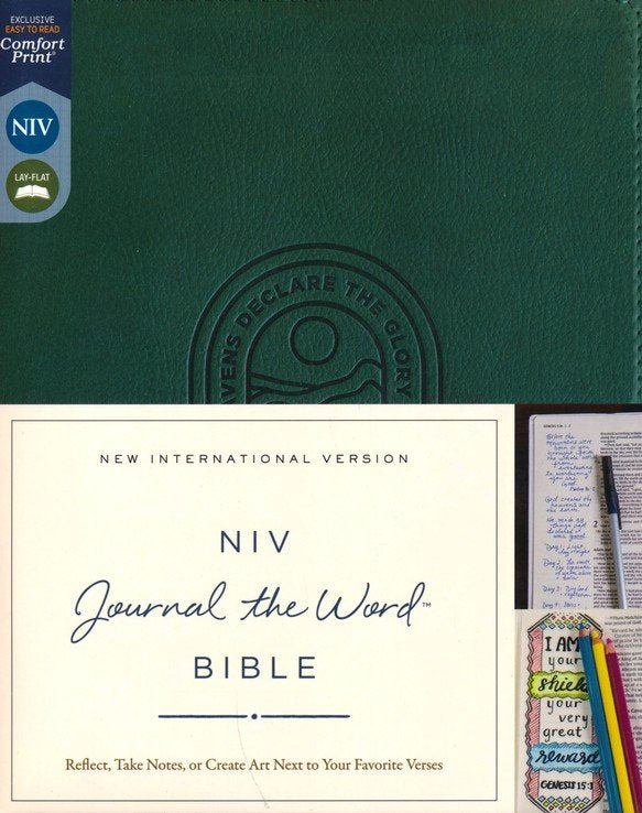 NIV Journal the Word Bible, Comfort Print--soft leather-look, green