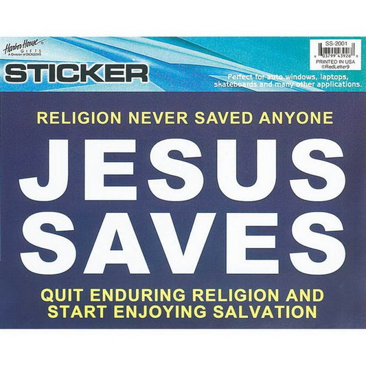 Window Sticker Jesus Saves Mylar