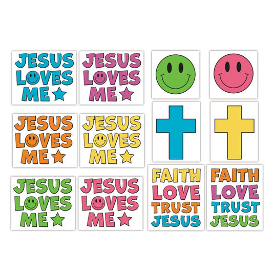 Jesus Loves Me Temporary Tattoo Set