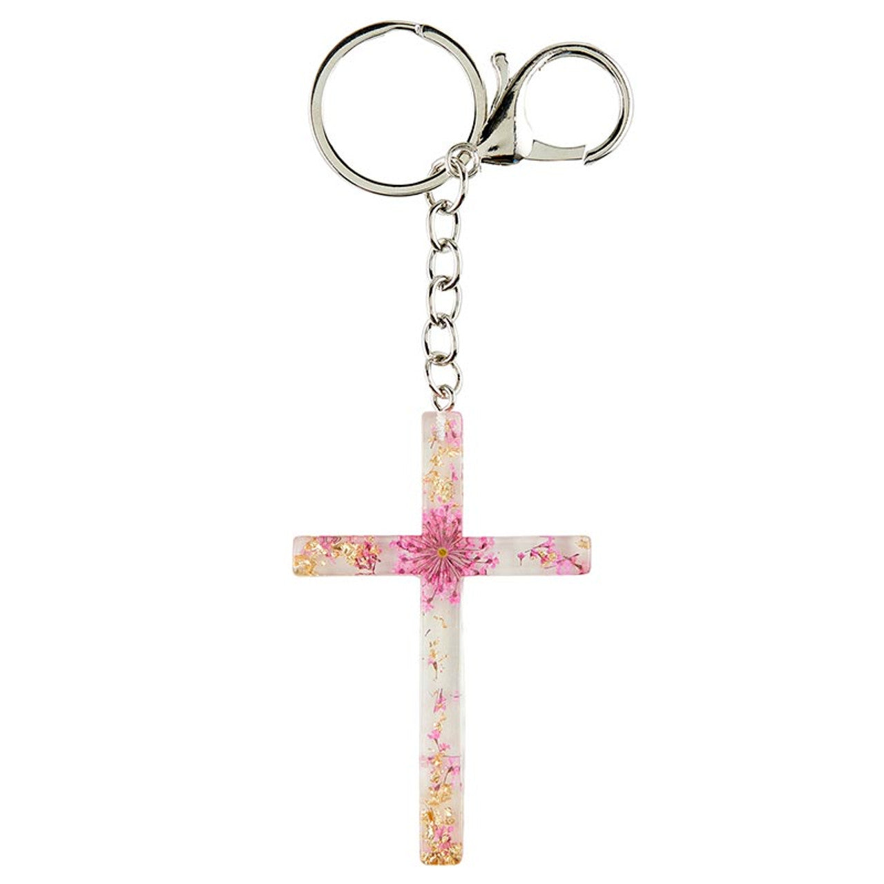 His Love Resin Cross Keychain