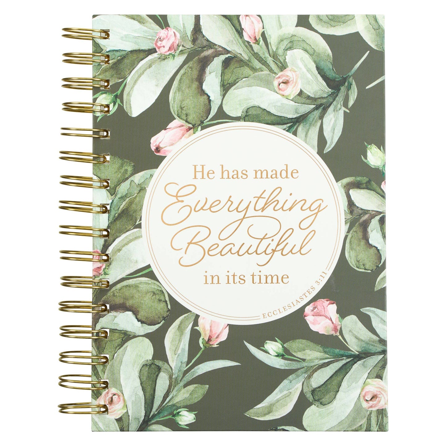 Christian Art Gifts - Journal Wirebound Green Everything Beautiful Ecc. 3:11