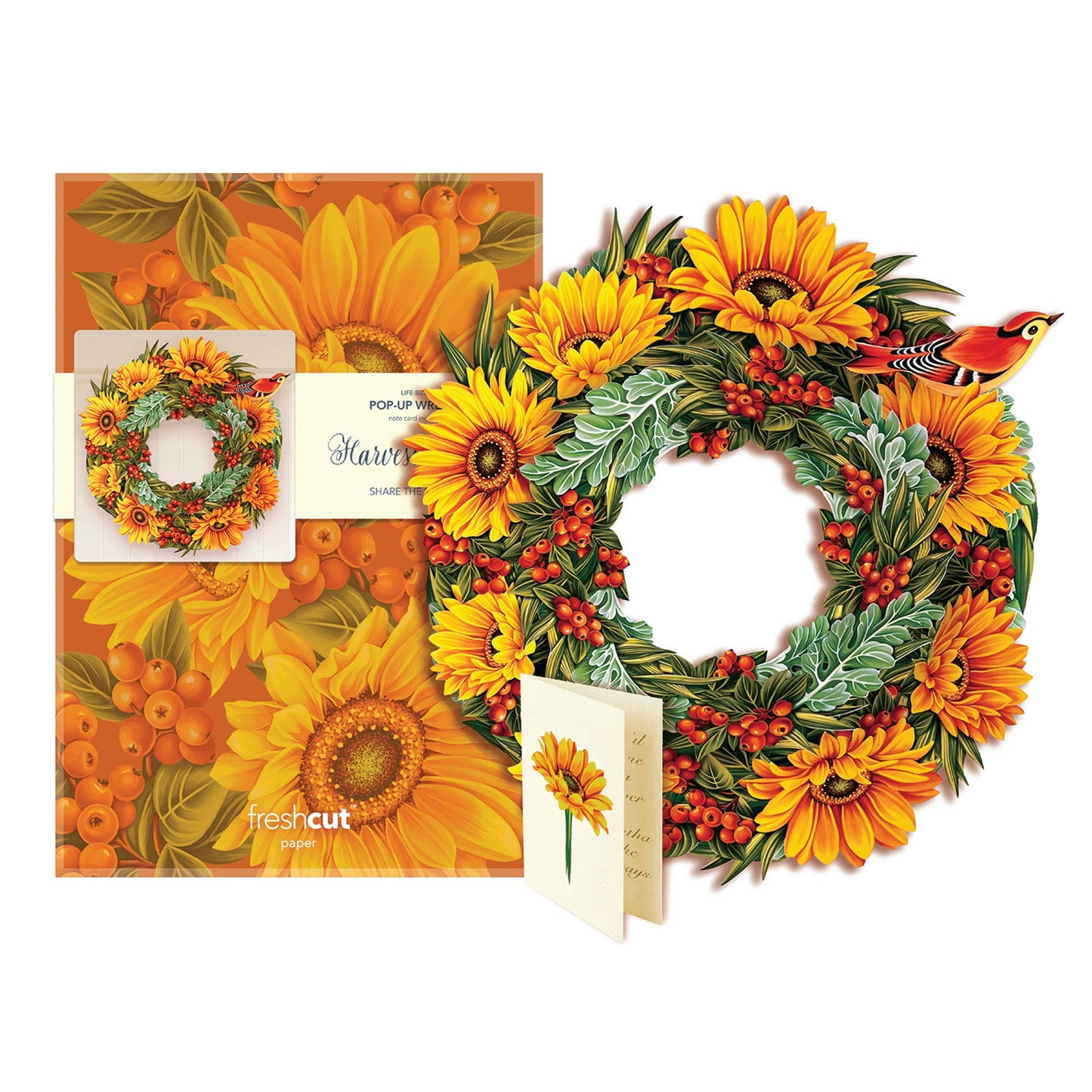 FreshCut Paper LLC - Harvest Wreath (6 Pop-up Fall Greeting Cards)