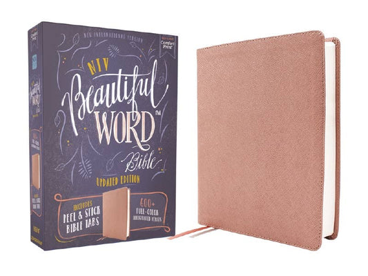 HarperCollins Christian Publishing - NIV Beautiful Word Bible Peel/Stick Tabs Leathersoft Pink