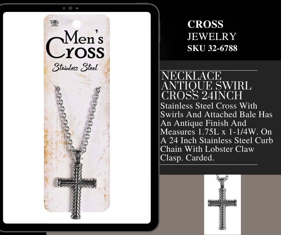 Dicksons - Prepak Necklaces Mens Cross