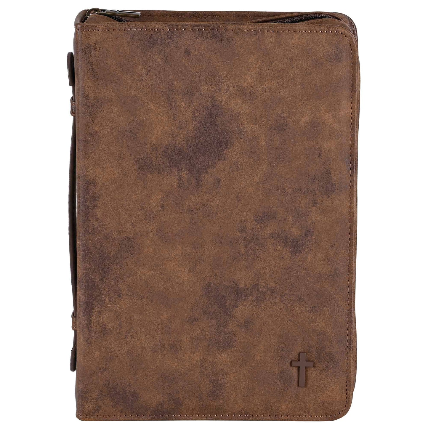 Magnolia - White Dove Bible Case Cross Suede-Look Brown XLarge