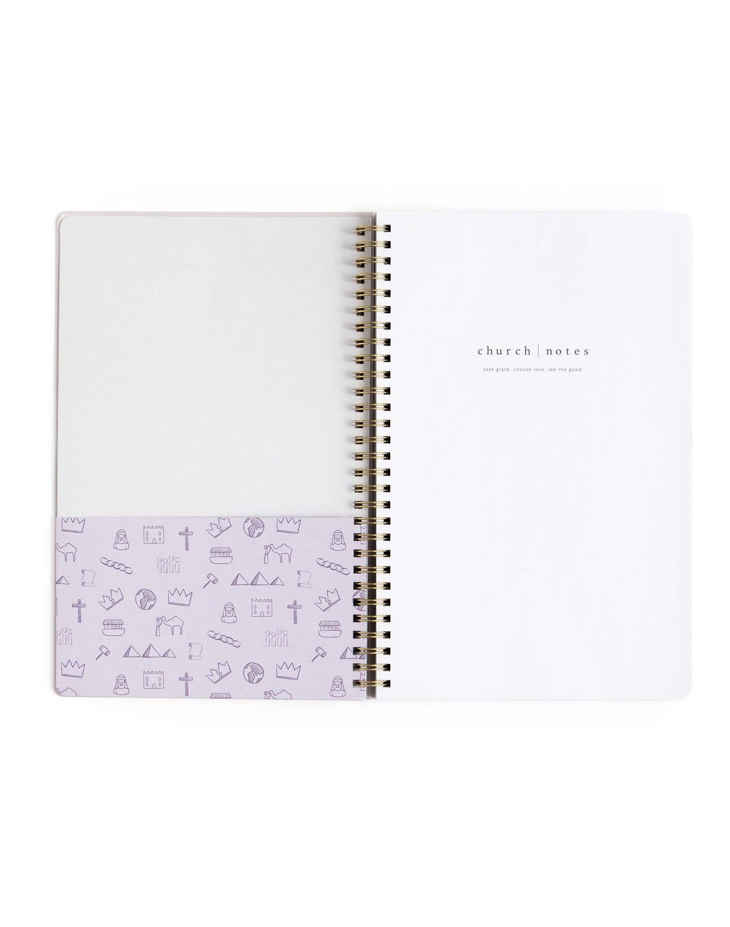 Church Notes Co. - Lilac Church Notes Bible Reference Notebook with Maps