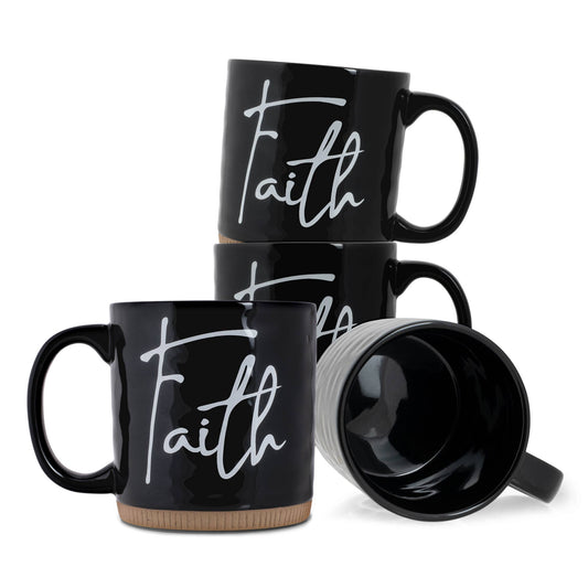 EAST AVENUE - Ceramic Mugs Faith Black Raw-Bottom