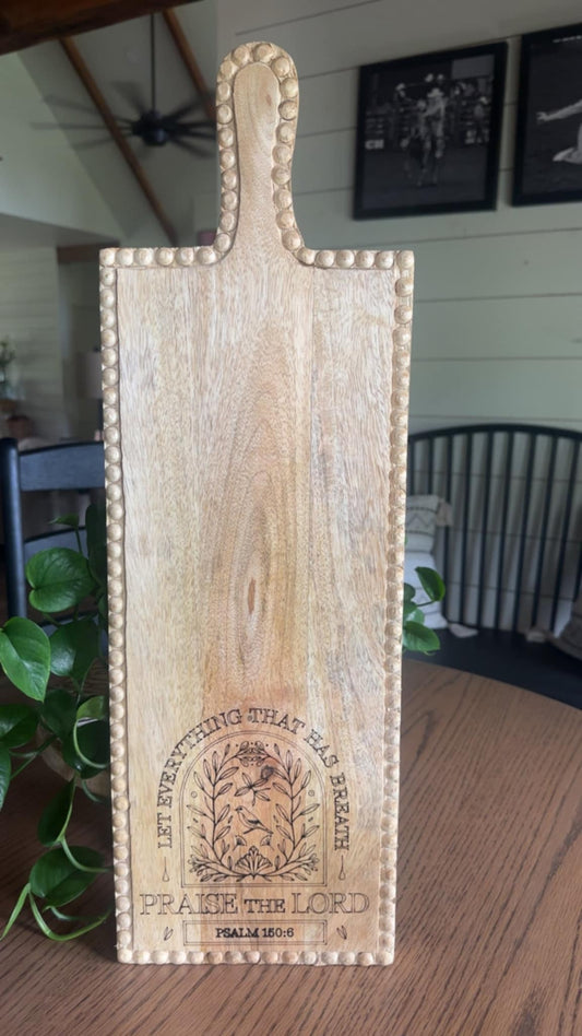 This Little Light of Mine Designs-   Beaded Rectangular Cutting Board