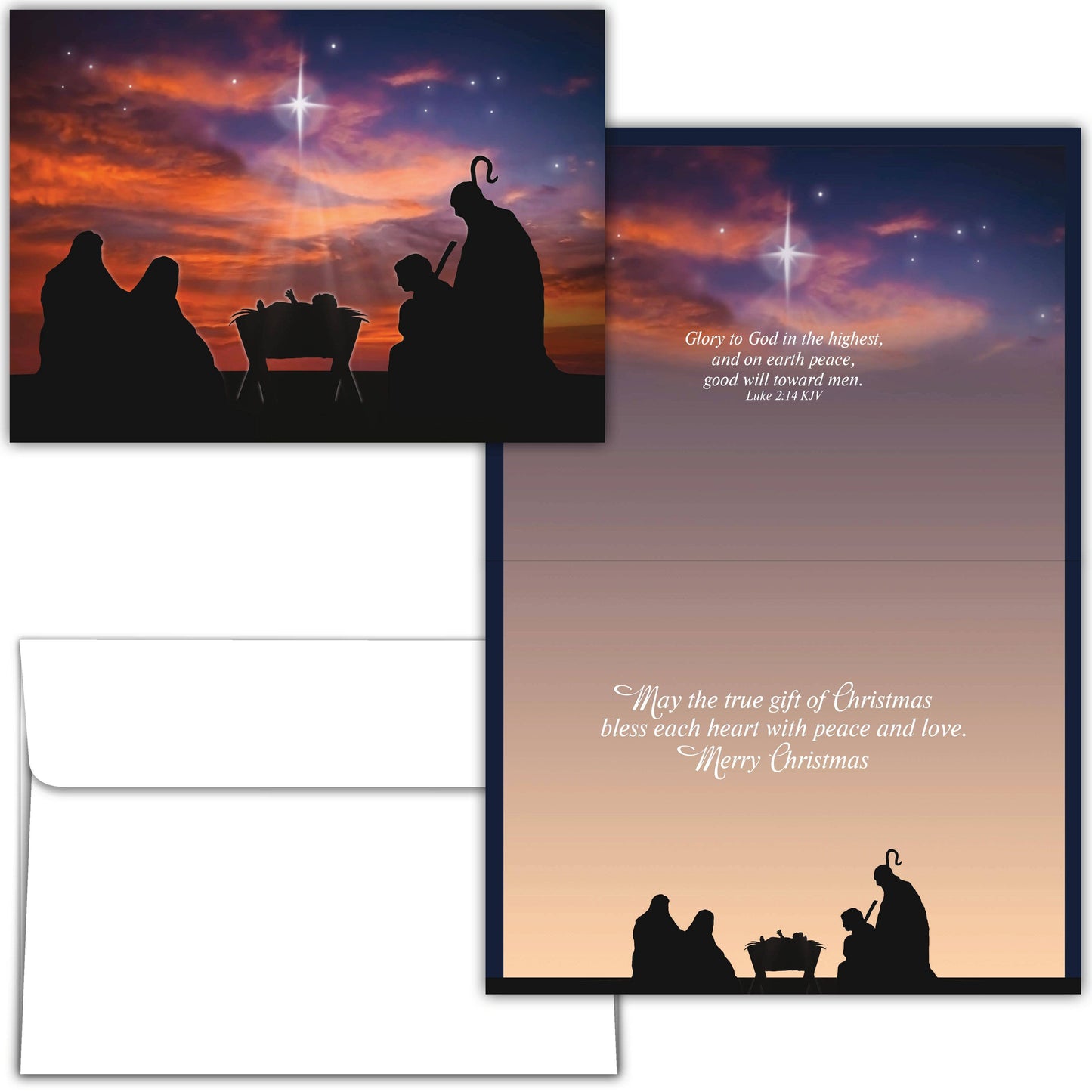 Crown Point Graphics - Religious Boxed Christmas Cards, Peace on Earth, 12 Cards