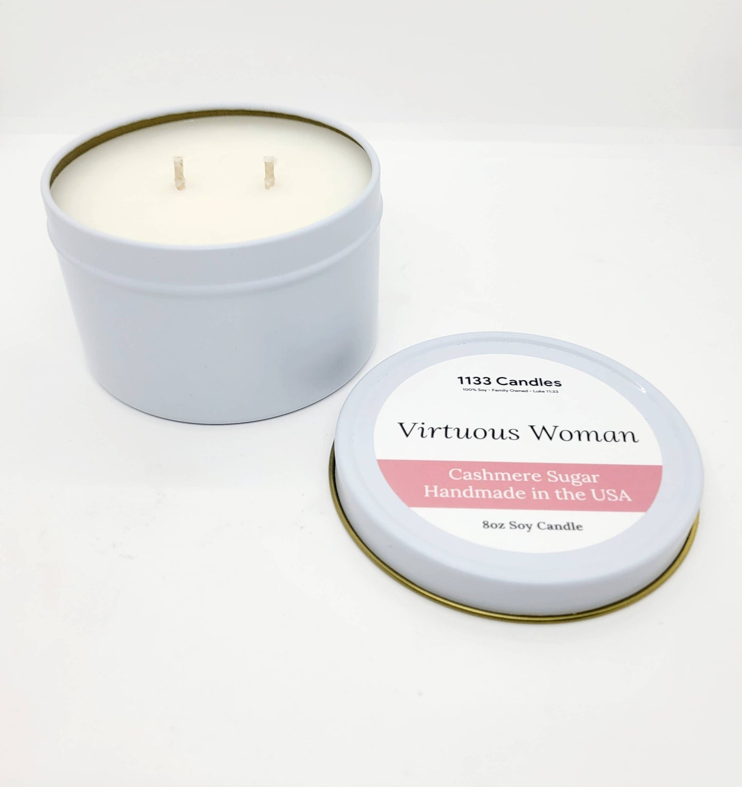 1133 Candles - 8oz Cashmere Sugar Soy Candle | Gift for her