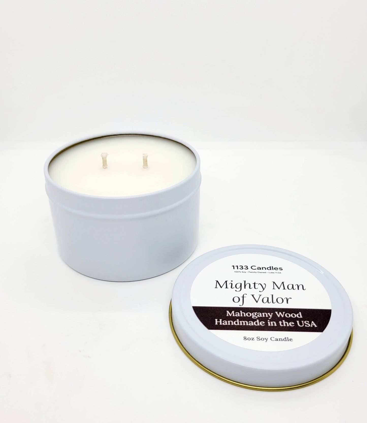 1133 Candles - 8oz Mahogany Wood Soy Candle | Father's Day Gift for Men