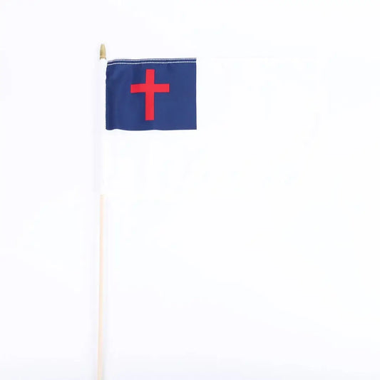 Swanson Christian Products - Flag Christian 12Inx18In W/25In Staff Pack of 6