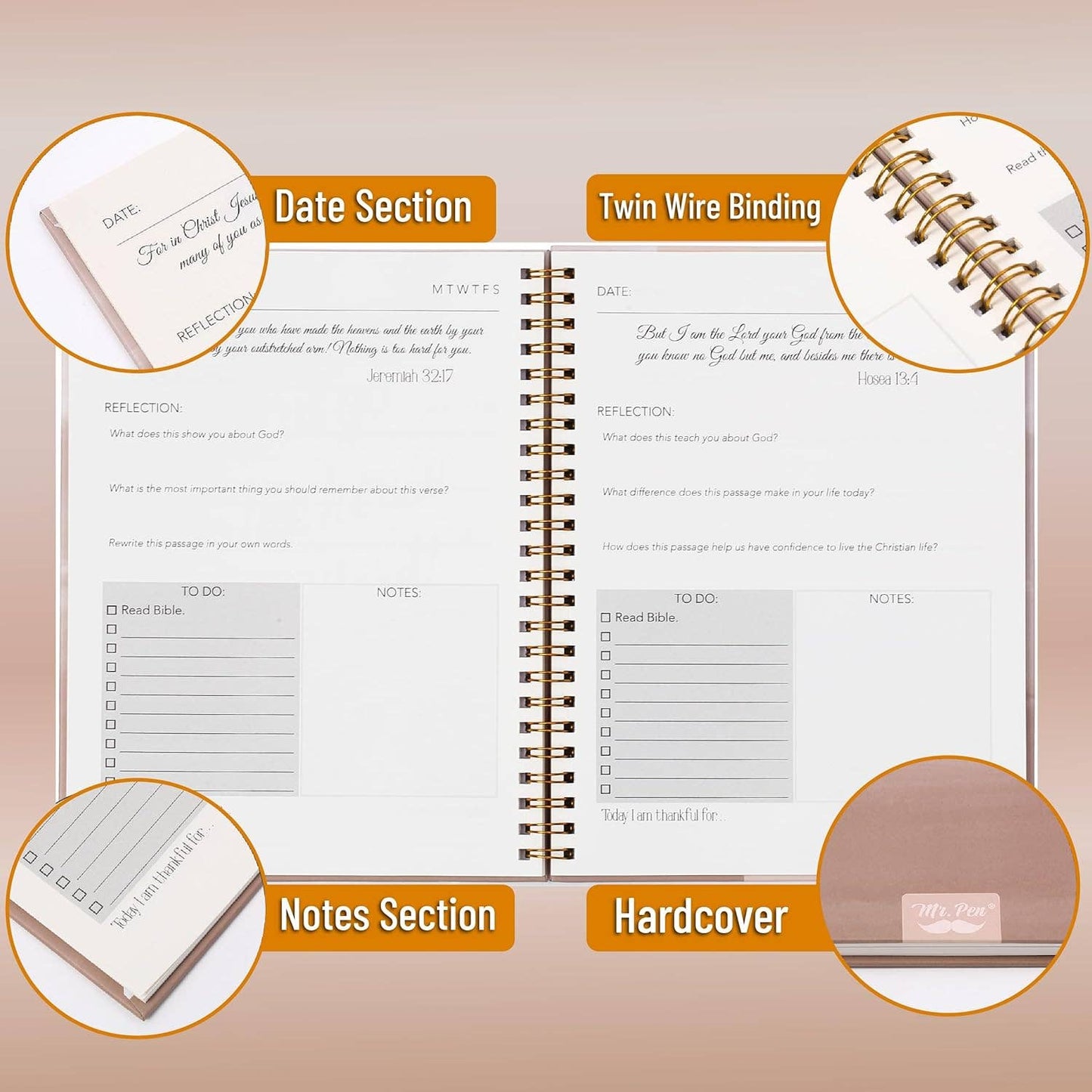 Mr. Pen - Golden Blush Bible Journaling Kit for Women