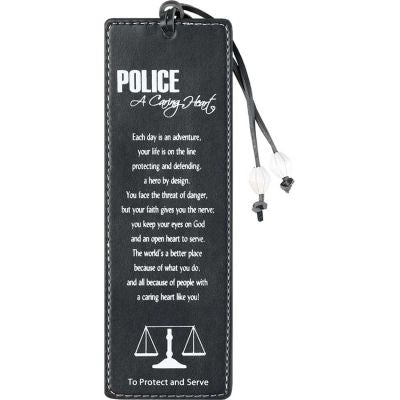 Bookmark Faux Leather 2x6 Police Officer