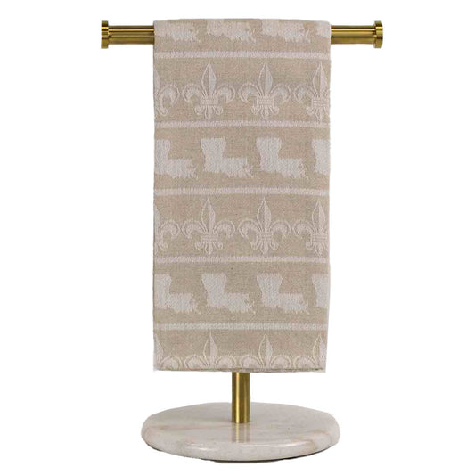 The Royal Standard - Louisiana Fleur Jacquard Hand Towel   Taupe   20x28
