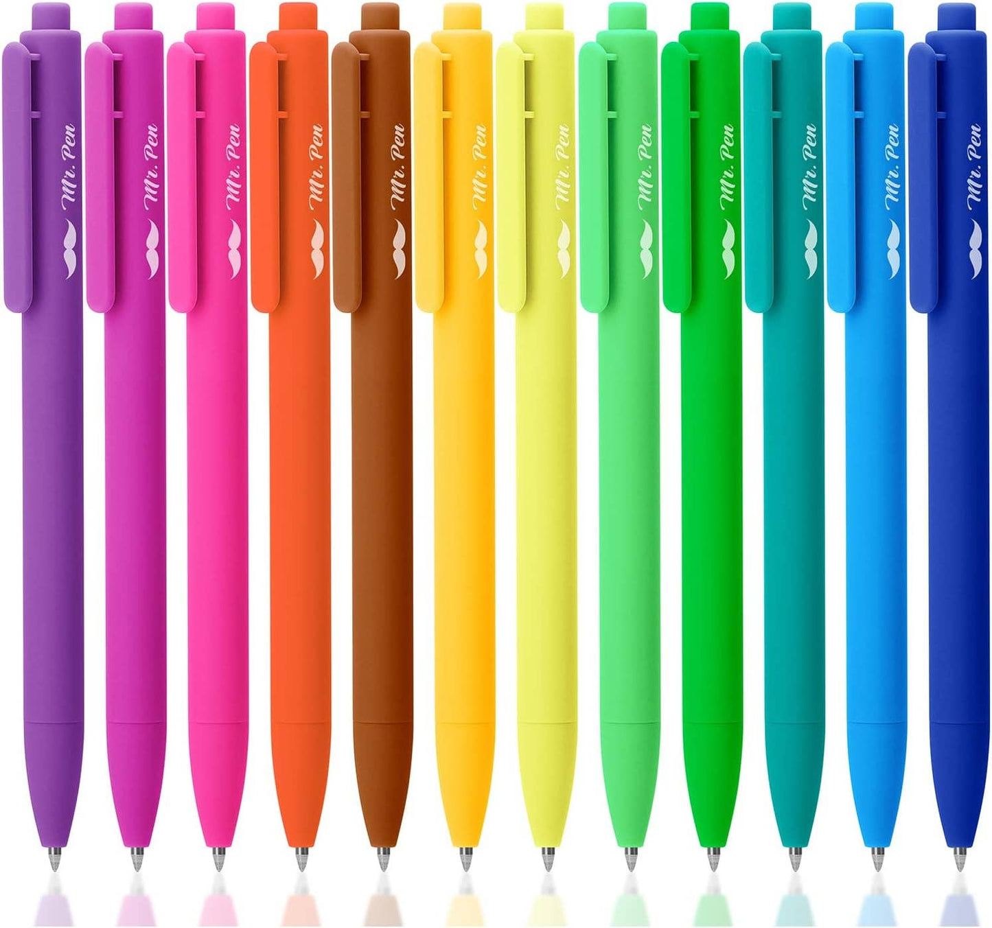 Mr. Pen - Cute 12-Pack Retractable Gel Pens with Colored Ink