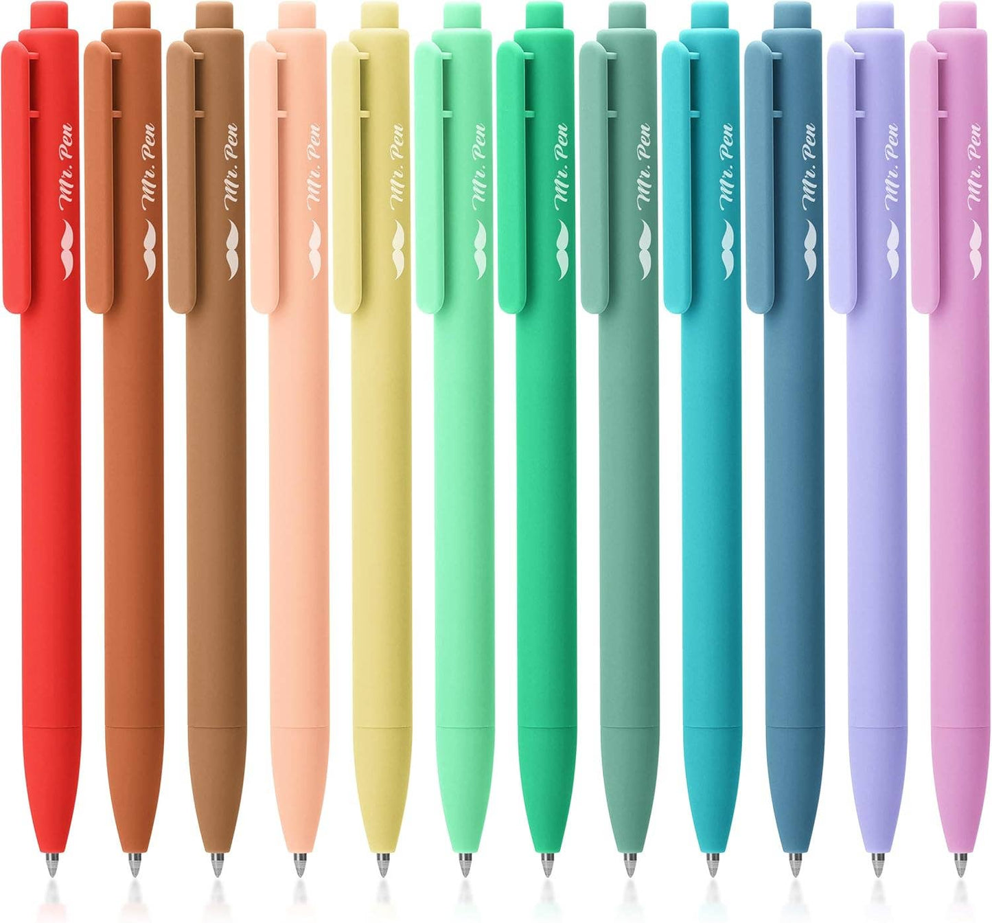 Mr. Pen - Cute 12-Pack Retractable Gel Pens with Colored Ink