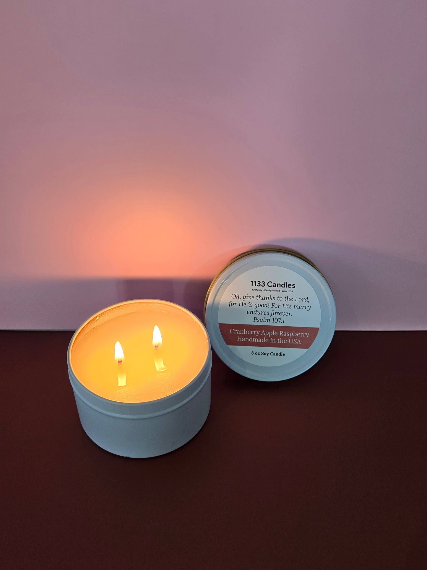 1133 Candles - Thanksgiving: Cranberry Apple Raspberry Candle - Give Thanks