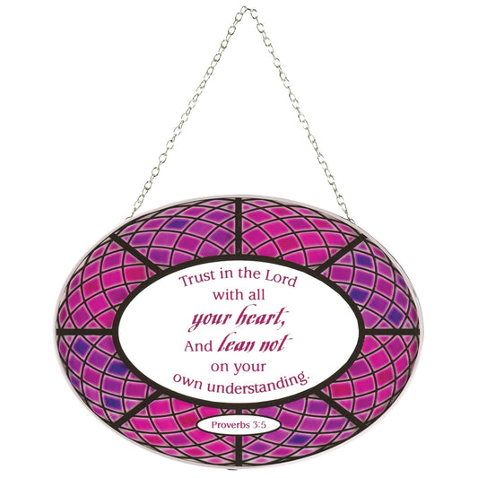 Dicksons - Oval Suncatcher Trust In the Lord 9"