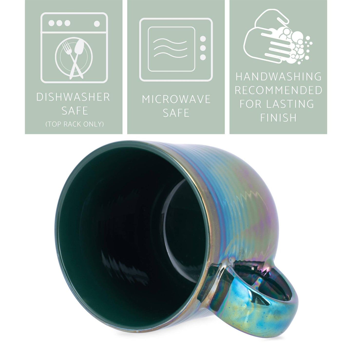 EAST AVENUE -Green Glossy Iridescent Reactive Glaze 17 Oz