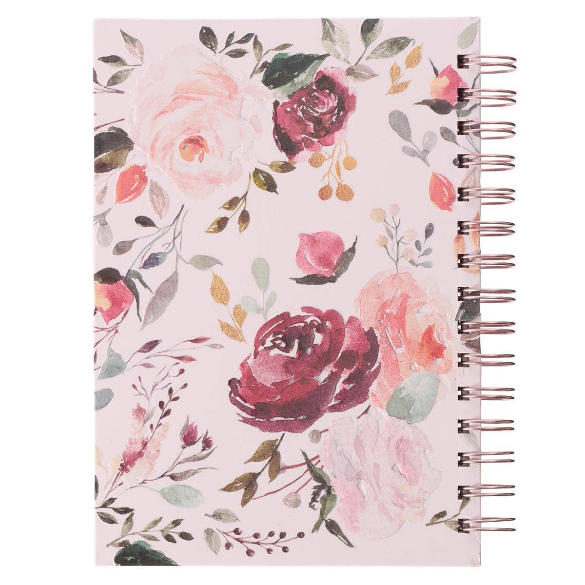 Christian Art Gifts - Journal Wirebound Pink Floral The Plans Jer. 29:11