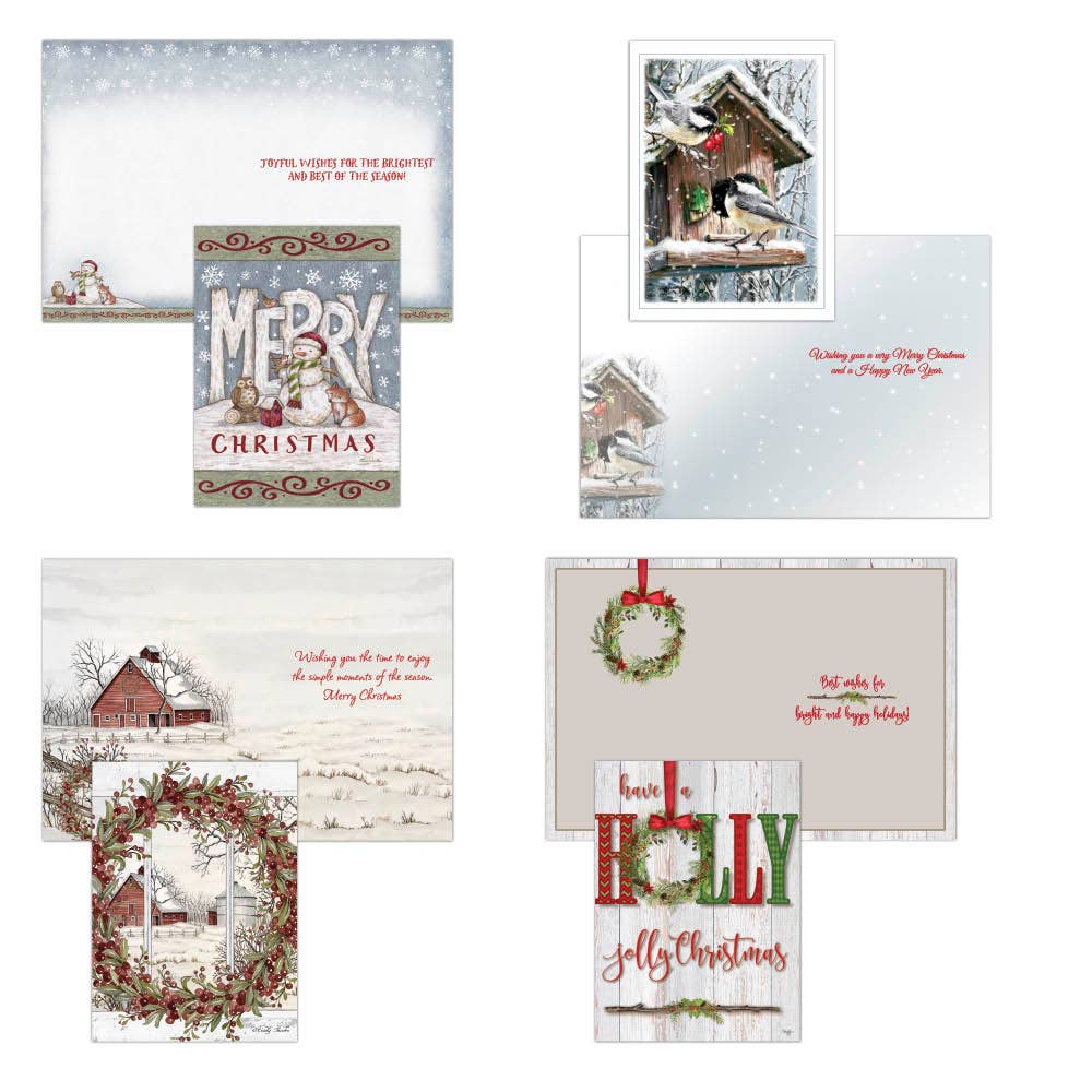 Crown Point Graphics - Country Christmas - Large Boxed Christmas Card Assortment